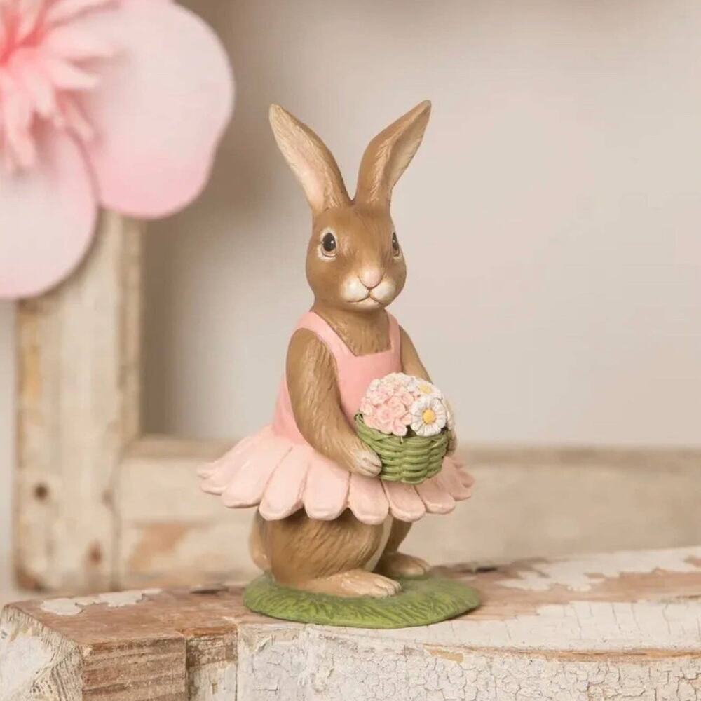 Bethany Lowe Daisy Bunny Spring Easter Flower Figure New